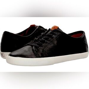 Frye Black Leather Sneakers with White Soles